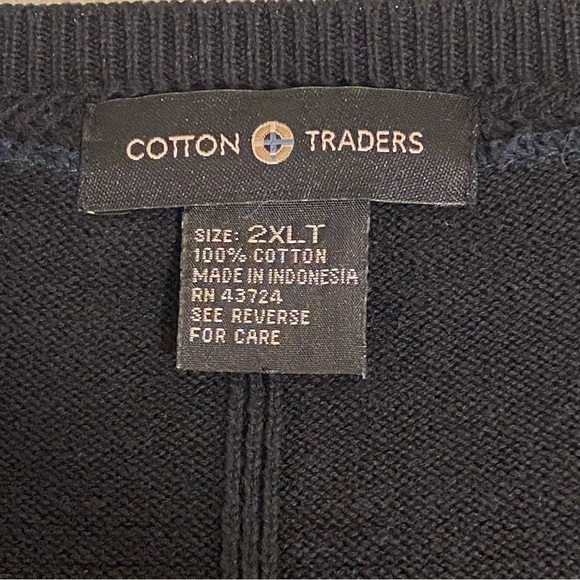 Cotton Traders Men’s 2XLT Sweater Vest Black Sleeveless Pullover V-Neck Vintage - Picture 5 of 8